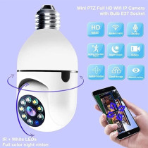 UK PLUS Wireless Home Camera, Light Bulb Camera 360A Full Hd 1080P Smart Home Camera, Smart Night Vision, Security Camera Indoor, Two Way Audio, Recording, Real Time Alert