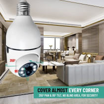 UK PLUS Wireless Home Camera, Light Bulb Camera 360A Full Hd 1080P Smart Home Camera, Smart Night Vision, Security Camera Indoor, Two Way Audio, Recording, Real Time Alert