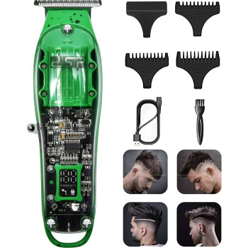 DSP Hair Trimmers For Men Cordless T-Blade Outliner Zero Mustache Trimmer Hair Clippers For Cutting Hair Mens Beard Trimmers With Led Display (Green)