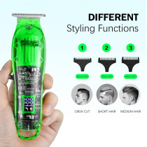 DSP Hair Trimmers For Men Cordless T-Blade Outliner Zero Mustache Trimmer Hair Clippers For Cutting Hair Mens Beard Trimmers With Led Display (Green)