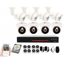 UK PLUS 1080P 8Ch Home Security Camera System, Surveillance Dvr Kit With 4 Dome Camera/Indoor Camera & 4 Bullet Camera/Outdoor Camera