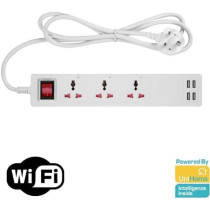 UniHoms - Wifi Power Outlet, Surge Protector With 3 Ac Outlet And 4 Usb Ports, Works With Amazon Alexa, Google Home Assistant And Siri
