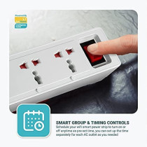 UniHoms - Wifi Power Outlet, Surge Protector With 3 Ac Outlet And 4 Usb Ports, Works With Amazon Alexa, Google Home Assistant And Siri