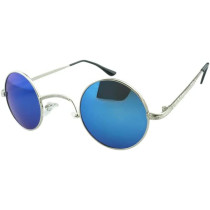 UK PLUS Unisex Sunglasses Round Metal- Uv Protection New Fashion Sunglasses(Blue)