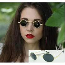 UK PLUS Unisex Sunglasses Round Metal- Uv Protection New Fashion Sunglasses(Blue)