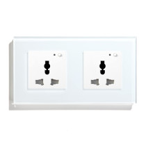 UK PLUS Wifi Smart Wall Socket, Glass Panel Outlet Remotely Controlled Works With Alexa/Google Home