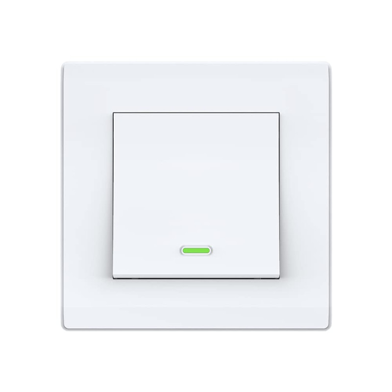 UniHoms Wifi Push Button Wall Switch - 1 Gang Switch, No Neutral Wire Needed, Works With Amazon Alexa, Google Home Assistant And Siri (1 Gang, White)