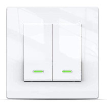 UniHoms Wifi Push Button 2Gang Wall Switch Works With Amazon Alexa, Google Home Assistant And Siri (2 Gang, White)