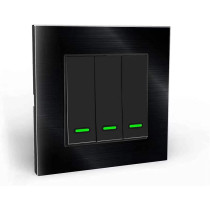 UniHoms Wifi Push Button Wall Switch - 1/2/3 Gang Switch, No Neutral Wire Needed, Works With Amazon Alexa, Google Home Assistant And Siri (3 Gang, Black)
