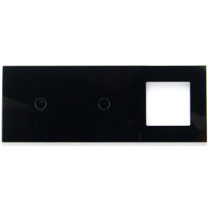 UK PLUS Light Switch 2 Gang And 1 Glass Panel 228 * 86Mm Compatible Wall Socket Touch Light Switch Ultraâ€‘Thin Panel Protection Smart Wall Light Switch