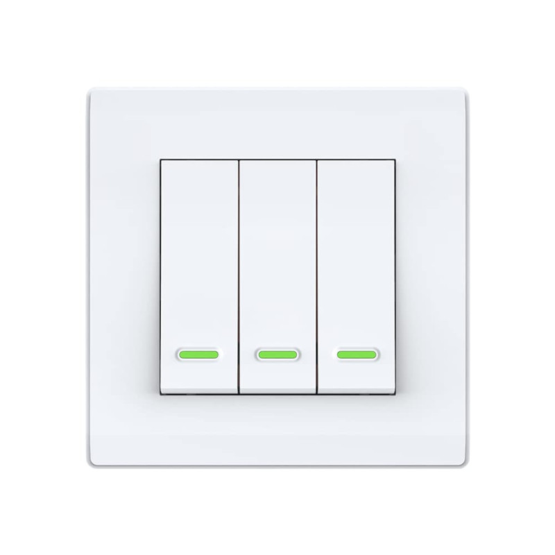 UniHoms Wifi Push Button Wall Switch - 1/2/3 Gang Switch, No Neutral Wire Needed, Works With Amazon Alexa, Google Home Assistant And Siri (3 Gang, White)