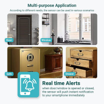 UniHoms Wifi Door, Window And Contact Sensor, Works With Amazon Alexa, Google Home Assistant And Siri (4 Packs)