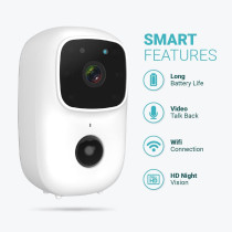 UK PLUS 1080P Wifi Low Battery Camera With 170A Angle View, 2 Way Talk, Night Vision, Motion Sensor With Dual Storage 64Gb Sd Card