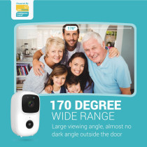 UniHoms 1080P Hd Rechargeable Battery Camera With 170Â° Wide Angle View, Alerts, 2-Way Talk, Night Vision, Motion Sensor, Dual Storage 64Gb Sd Card