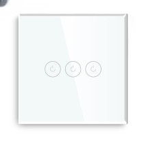 UK PLUS Smart Switch, Wifi Touch Wall Light Switches Works, 3 Gang With Capacitor, App Remote Control White