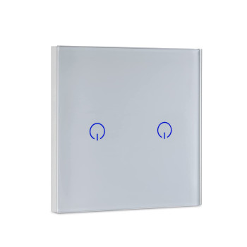 UniHoms Wifi Touch Wall 2 Gang Switch, No Neutral Wire Needed, Works With Amazon Alexa, Google Home Assistant And Siri
