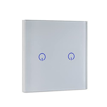 UniHoms Wifi Touch Wall Switch - 2 Gang Switch, No Neutral Wire Needed, Works With Amazon Alexa, Google Home Assistant And Siri (2 Packs)