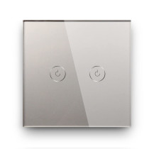 UK PLUS Smart Touch Switch, Wifi Touch Wall Light Switches, 2 Gang With Capacitor, App Remote Control Grey