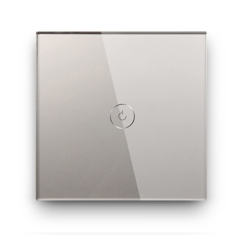 UK PLUS Smart Touch Light Switch, Wifi Touch Wall Light Switches Smart Home, 1 Gang With Capacitor1500W Grey
