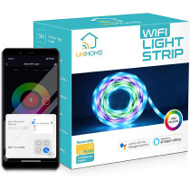 UniHoms Rgb Wifi Light Strip, 5 Meter High-Grade Silicon 16 Million Colors With App Control And Music Sync, Works With Amazon Alexa, Google Assistant & Siri (3 Packs)