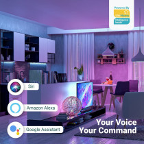 UniHoms Rgb Wifi Light Strip, 5 Meter High-Grade Silicon 16 Million Colors With App Control And Music Sync, Works With Amazon Alexa, Google Assistant & Siri (3 Packs)