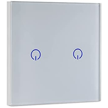 UniHoms Wifi Touch Wall Switch - 2 Gang Switch, No Neutral Wire Needed, Works With Amazon Alexa, Google Home Assistant And Siri (4 Packs)