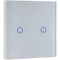 UniHoms Wifi Touch Wall Switch - 2 Gang Switch, No Neutral Wire Needed, Works With Amazon Alexa, Google Home Assistant And Siri (4 Packs)