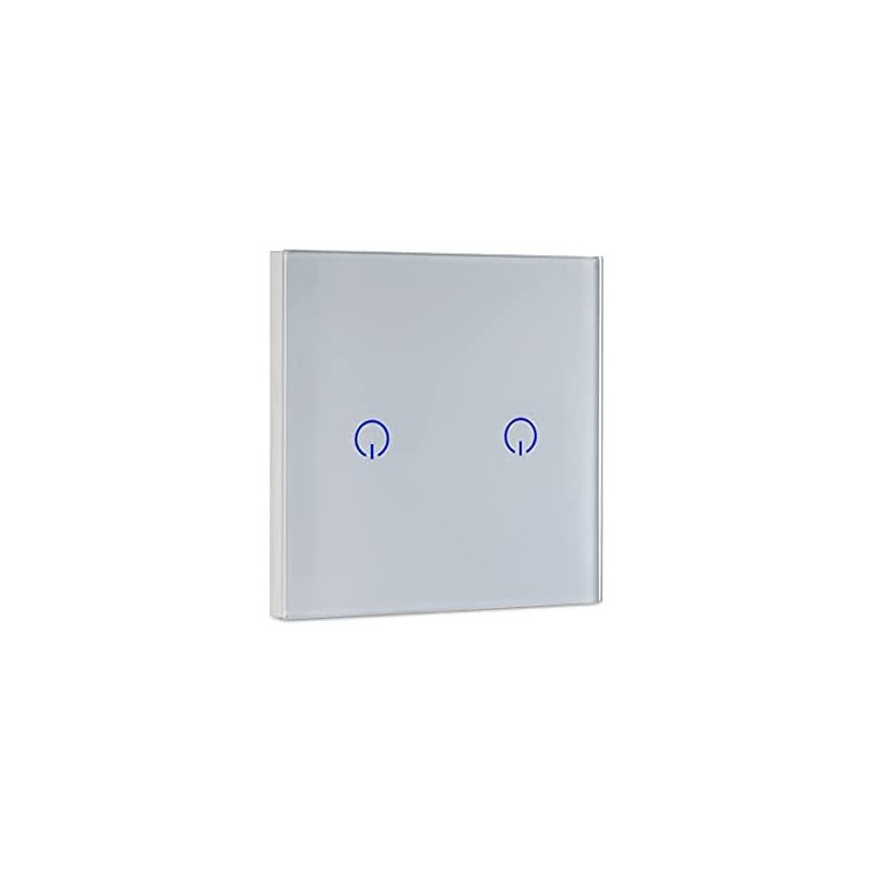 UniHoms Wifi Touch Wall Switch - 2 Gang Switch, No Neutral Wire Needed, Works With Amazon Alexa, Google Home Assistant And Siri (4 Packs)