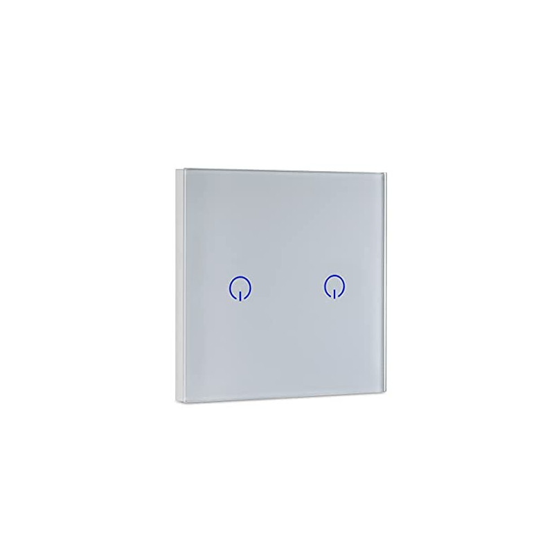 UniHoms Wifi Touch Wall Switch - 2 Gang Switch, No Neutral Wire Needed, Works With Amazon Alexa, Google Home Assistant And Siri (3 Packs)