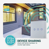 UK PLUS Wifi Touch Wall Switch - 3 Gang Switch, No Neutral Wire Needed, Works With Amazon Alexa, Google Home Assistant And Siri