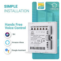 UK PLUS Wifi Touch Wall Switch - 3 Gang Switch, No Neutral Wire Needed, Works With Amazon Alexa, Google Home Assistant And Siri