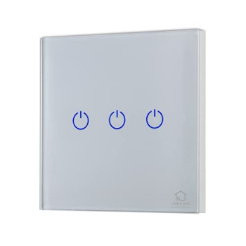 UniHoms Wifi Touch Wall Switch - 3 Gang Switch, No Neutral Wire Needed, Works With Amazon Alexa, Google Home Assistant And Siri (3 Packs)