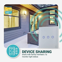 UniHoms Wifi Touch Wall Switch - 3 Gang Switch, No Neutral Wire Needed, Works With Amazon Alexa, Google Home Assistant And Siri (3 Packs)