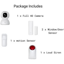 UniHoms Smart Home Alarm System Bundle - Includes Wifi Siren, Motion Sensor, Contact Sensor And Smart Wifi Ptz Camera Tuya/UniHoms App