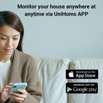 UniHoms Smart Home Alarm System Bundle - Includes Wifi Siren, Motion Sensor, Contact Sensor And Smart Wifi Ptz Camera Tuya/UniHoms App