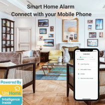 UniHoms Smart Home Alarm System Bundle - Includes Wifi Siren, Motion Sensor, Contact Sensor And Smart Wifi Ptz Camera Tuya/UniHoms App