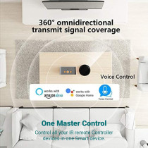 UniHoms Smart Universal Ir Remote Control Smart Ac Remote All-In-One Ir Remote For Ac, Electrical Appliances, Tv, Music, Curtains Compatible With Google Home & Amazon Alexa (White)