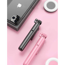 UK PLUS Wireless Bluetooth Selfie Stick For Iphone 11 Pro 7 8 For Samsung Galaxy Foldable Handheld Monopod Shutter Remote Tripod (Black)