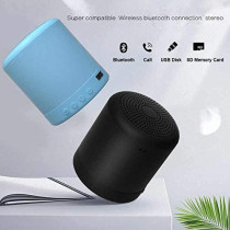 UK PLUS Wireless Bluetooth Mini Speaker Stereo Portable Speakers Subwoofer Bluetooth 5.0 Sd Fm Outdoor Column Loudspeaker (Blue)