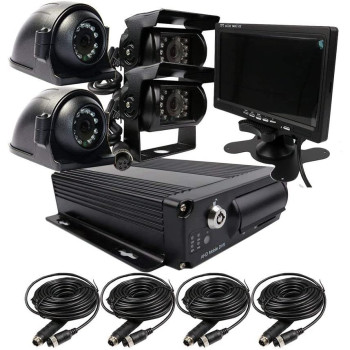 UK PLUS Mobile Dvr Kit Surveillance System With Gps 4G Wifi 4 Cameras And 7 Inch Lcd Screen