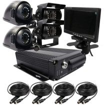 UK PLUS Mobile Dvr Kit Surveillance System With Gps 4G Wifi 4 Cameras And 7 Inch Lcd Screen