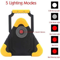 UK PLUS Multi Function Portable Led Work Light Triangle Cob Bright Flood Light Emergency Warning Indoor Outdoor Use Camping Hiking Fishing Car Repairing And Emergency