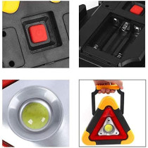 UK PLUS Multi Function Portable Led Work Light Triangle Cob Bright Flood Light Emergency Warning Indoor Outdoor Use Camping Hiking Fishing Car Repairing And Emergency
