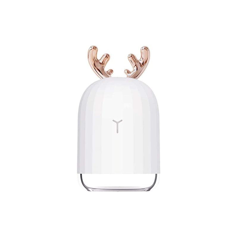 UK PLUS Cool Mist Humidifier With Adjustable Mist Mode, 300Ml Water Tank Lasts Up To 10 Hours, 7 Color Led Lights Changing, Waterless Auto Shut-Off For Bedroom, Home, Office (White)
