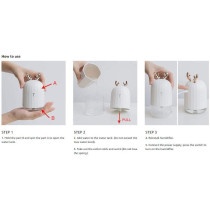 UK PLUS Cool Mist Humidifier With Adjustable Mist Mode, 300Ml Water Tank Lasts Up To 10 Hours, 7 Color Led Lights Changing, Waterless Auto Shut-Off For Bedroom, Home, Office (White)
