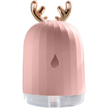 UK PLUS Cool Mist Humidifier With Adjustable Mist Mode, 300Ml Water Tank Lasts Up To 10 Hours, 7 Color Led Lights Changing, Waterless Auto Shut-Off For Bedroom, Home, Office (Pink)