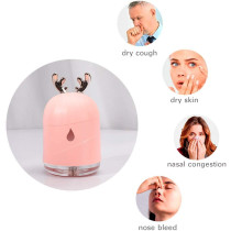 UK PLUS Cool Mist Humidifier With Adjustable Mist Mode, 300Ml Water Tank Lasts Up To 10 Hours, 7 Color Led Lights Changing, Waterless Auto Shut-Off For Bedroom, Home, Office (Pink)
