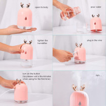 UK PLUS Cool Mist Humidifier With Adjustable Mist Mode, 300Ml Water Tank Lasts Up To 10 Hours, 7 Color Led Lights Changing, Waterless Auto Shut-Off For Bedroom, Home, Office (Pink)