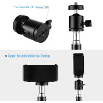 UK PLUS Studio Photography Light Tripod Stand Adjustable Aluminum Alloy For Supporting Flash Lights Softbox With Ball Head Cellphone Clamp (50Cm)
