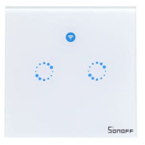 UK PLUS Standard 2 Gang Smart Home Automation Wifi Wall Switch Compatible With Alexa,Ios And Android White